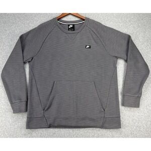 Nike Crewneck Sweatshirt Gray Large 3D Logo Minimal Athleisure Pullover normcore